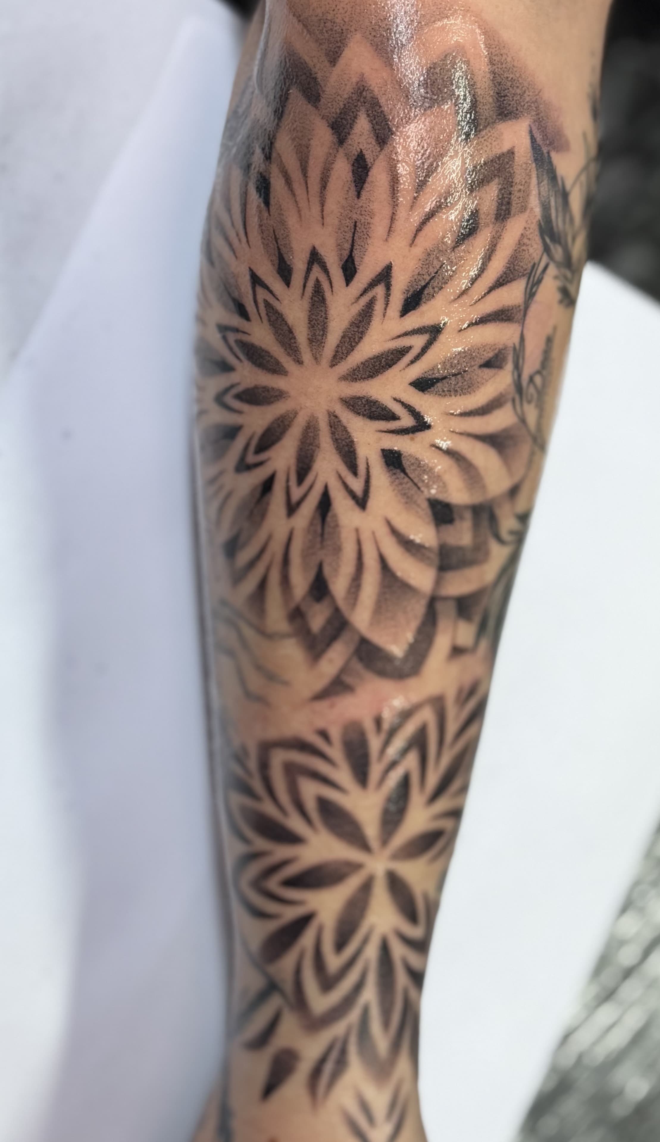 Mandala Ornament Tattoo, Wade, Black and Grey, Landshut